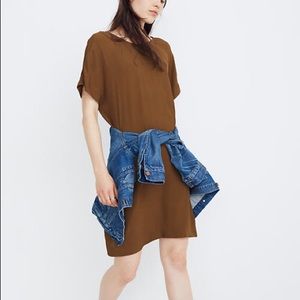 Madewell Downtown Tie Back Dress Olive Green Xxs